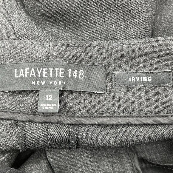 LAFAYETTE 148 Black Virgin Wool Irving Stretch Casual Dress Pants Womens 12 $448 - Picture 6 of 9